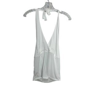 Polly & Esther Halter Tie Back Tank Top Shirt Womens Large White New WOT